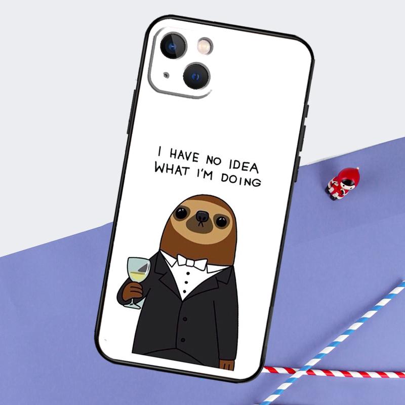 Sloth Animal Cute Phone Case For iPhone 16 15 Pro Max 12 13 Mini 11 14 Pro Max XR 16 15 Plus 16e Cover Coque
