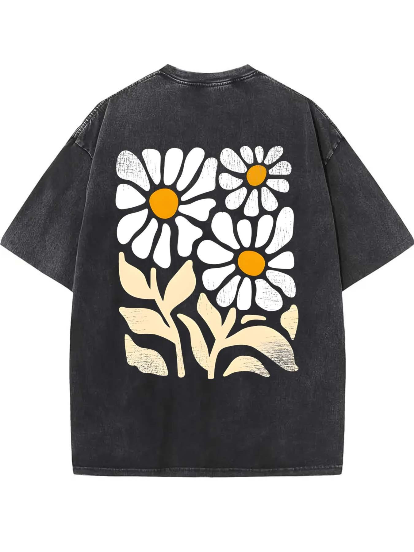 [Comfortable Retro Washed T-shirt] Men s retro washed graph printed T-shirt-retro washed appearance, eye-catching pattern S разноцветный