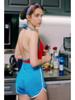 2024 New Color Block Two-Piece Sports Bikini - Japanese & Korean Style, Slimming Design