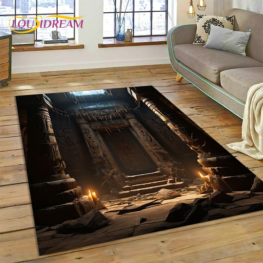 Illusion God's Temple Door Gate Carpet Rug for Living Room Bedroom Home Sofa Decoration,Kids Play Rug Floor Mat