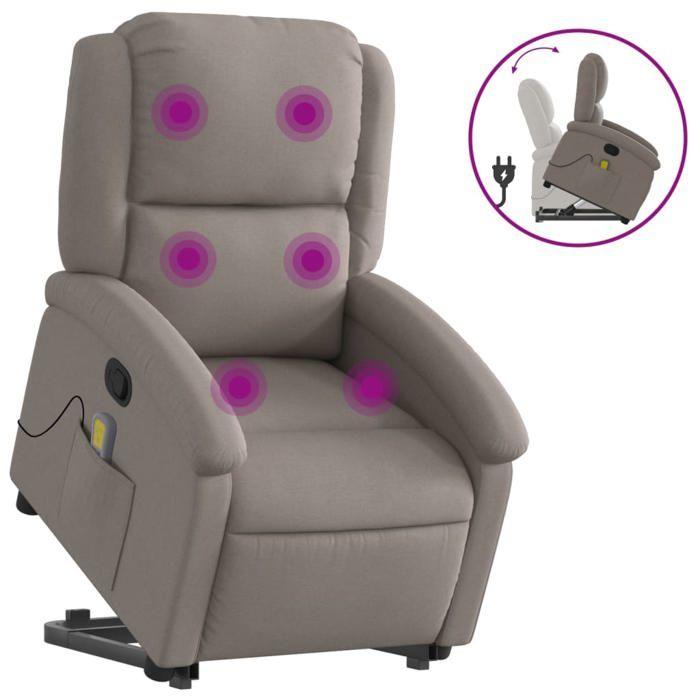 VidaXL Reclining Massage Armchair, Relaxation Chair with Adjustable Backrest and Footrest, Salon Seat, Modern, 3204184