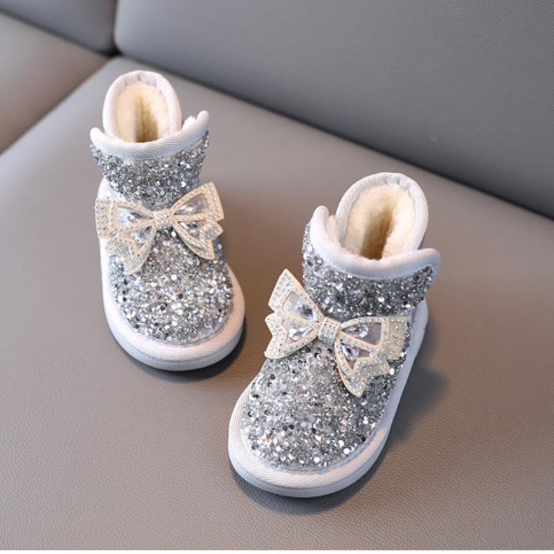 Fashion Snow Boots Bow Cute Girl Boot Versatile Comfort Child Shoes Stylish Trendy Child Winter Boots Sweet Princess Ankle Boot