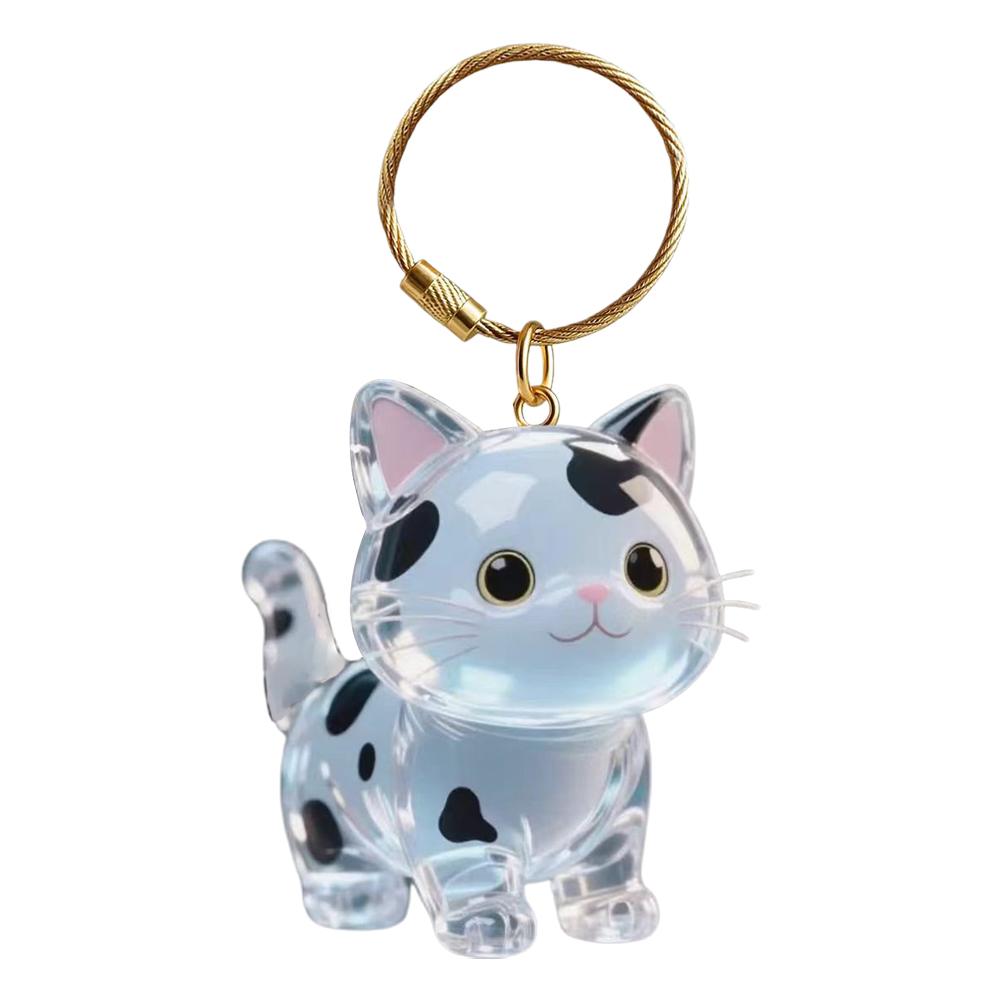 Cat Hair Storage Cute Pendant Keychain Bag Pendant Pet Hair Memorial Car Key Chains Jewelry Souvenir Collection Gift Decoration