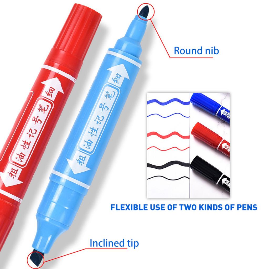 Doppelspitzen-Ölmarker Kinder Handgezeichneter Hakenstift Kinder Schreib-Malwerkzeug Künstlerbedarf(880 12 Farben )