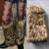 Y2k Vintage Kunstpelz Beinwärmer Heißes Mädchen Harajuku Winter Warm Pelzige Stiefel Überziehsocken Jk Punk Hiphop Cosplay Socken Accessoires