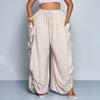 Womens High Waist Loose Drawstring Lantern Pants Casual Trousers
