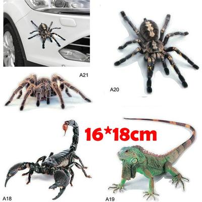 1/2 Sheets 3D Animal Simulation Car Stickers Waterproof Animal Pattern Car Window Glass Stickers Rearview Mirror Bumper Decals