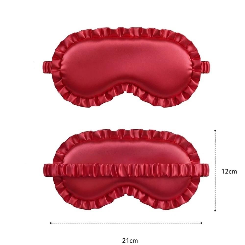 Breathable Silk Ruffle Sleep Eye Mask Soft Texture Blackout Eye Patches For Woman
