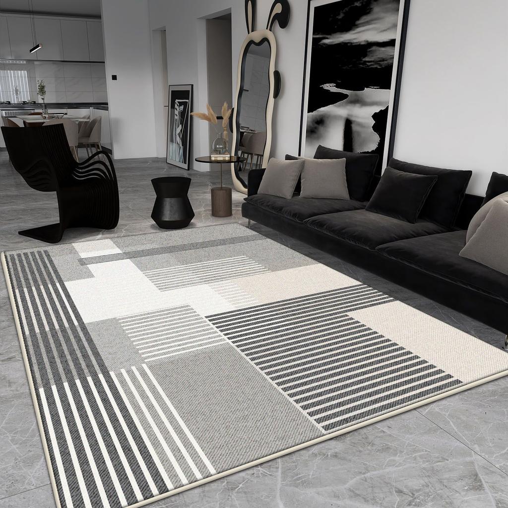 Gray Simple Large Carpet for Living Room Decoration Home 140x200 Washable Non-slip Rug Kitchen Balcony Fluffy Floor Mats Gift IG