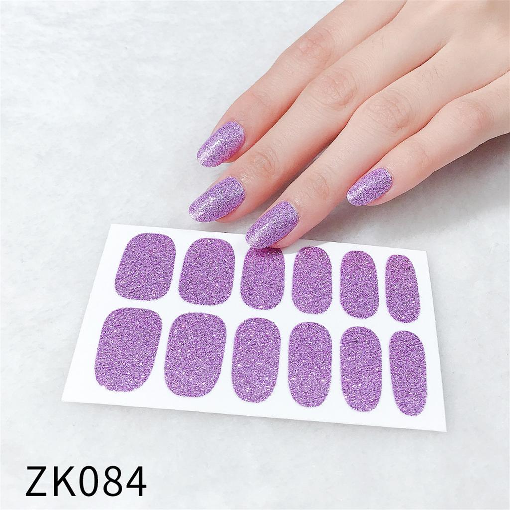Glitter Full Wraps Nail Stickers Nail Polish Sticker Glitter Self-Adhesive Waterproof Nail Art Decals Manicure Nail Tips