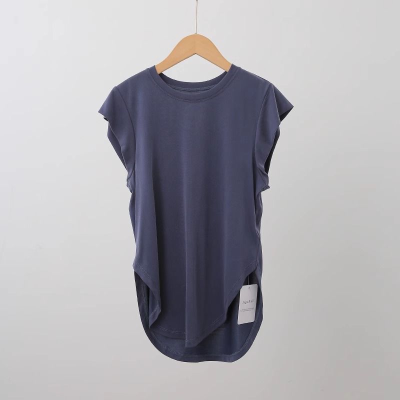 

Sports Tops Women s Loose Blouse Gym Quick Drying Clothes T-shirt Casual Vest Running Yoga Short Sleeve Summer Blue S