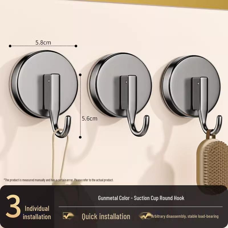 Gancio con Ventosa Senza Tracce e Senza Forare per Cucina, Bagno e Porte - Forte Portata, Montaggio a Vuoto Adesivo.