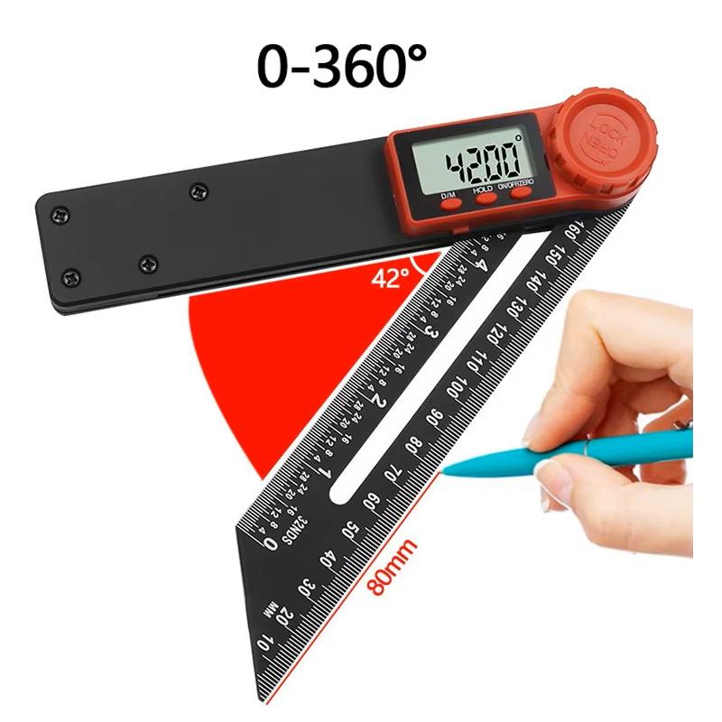 Digital Angle Ruler Sliding T-Bevel Square Level Measuring Tool Wooden Marking Gauge Tri Square Protractor for Woodworking