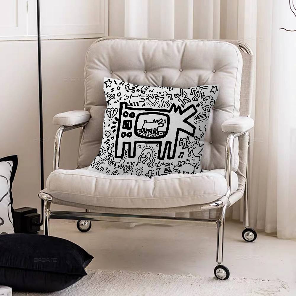 KKeiths HHaring Cushion Cover Pillowcase Upholstery Sofa Throw Pillow Home Decor Pillowcas