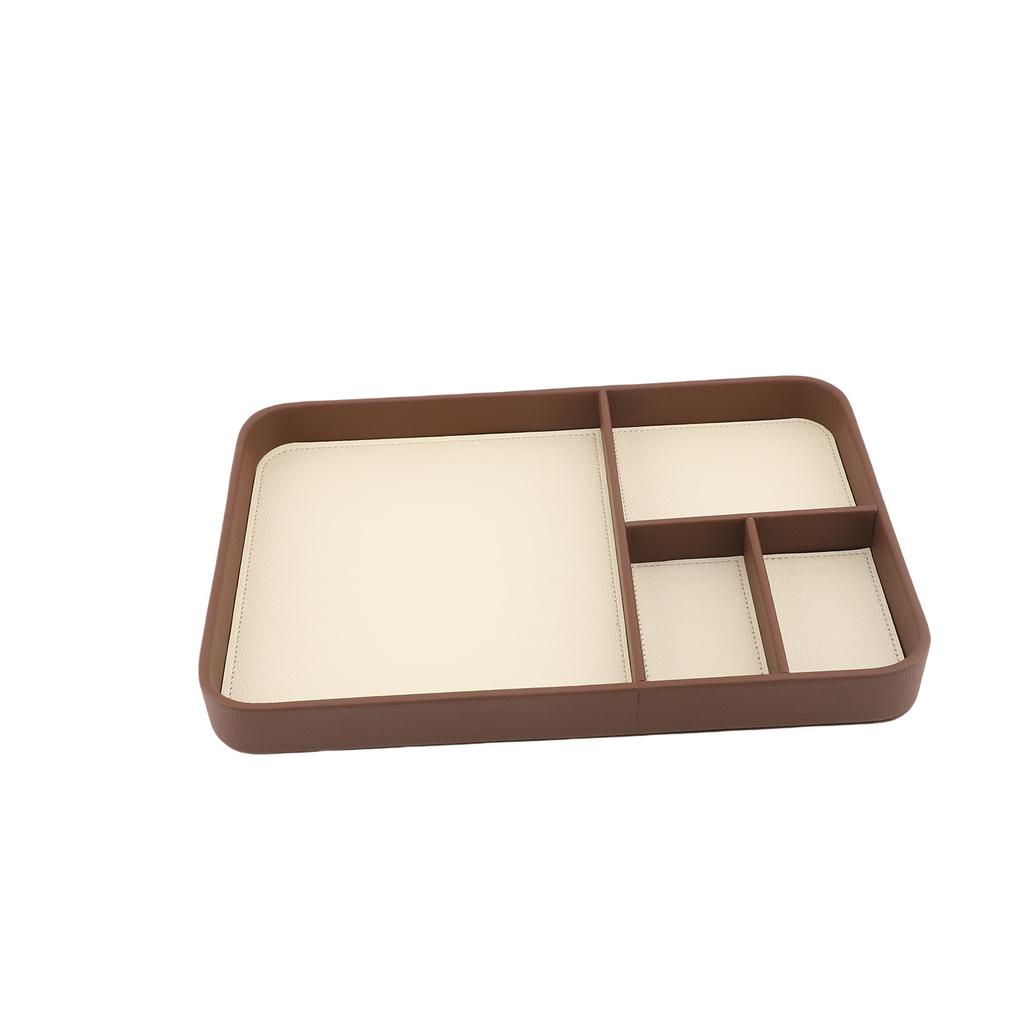 PU Leather Valet Tray Stylish Multifunctional Catchall Tray for Keys Watch Jewelry Bedside Table