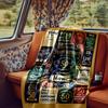 Golden Milestone Celebration Blanket Personalized Name Soft Comfortable Stylish Blanket Car Blanket Perfect For Travel Camping Outdoor Home Suitable