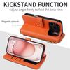 iPhone16e French Style Wallet Case: Card Slot, Zipper, Shoulder & Hand Straps, Crossbody Leather