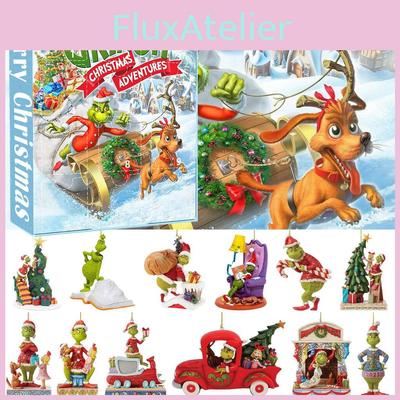 Creative Grinch Countdown Christmas Blind Box With Charming Acrylic Ornaments For Festive Decor