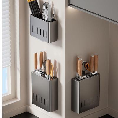 Wall-mounted Kitchen Knife and Utensil Holder - Multifunctional Storage Rack