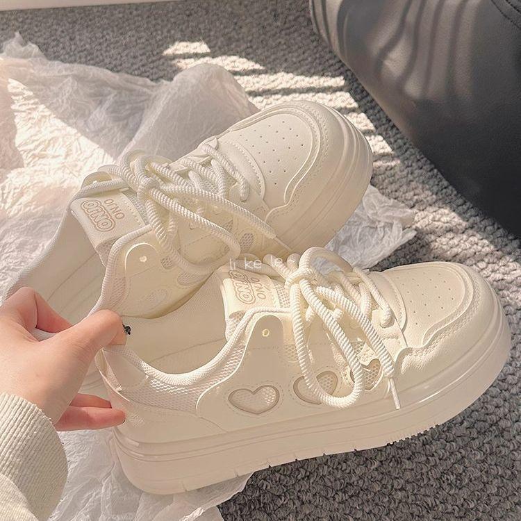 Summer Women's Shoes Breathable Little White Shoes Mesh Mesh Shoes 2025 Popular with Skirts Shoes Versatile Platform Sports Board Shoes