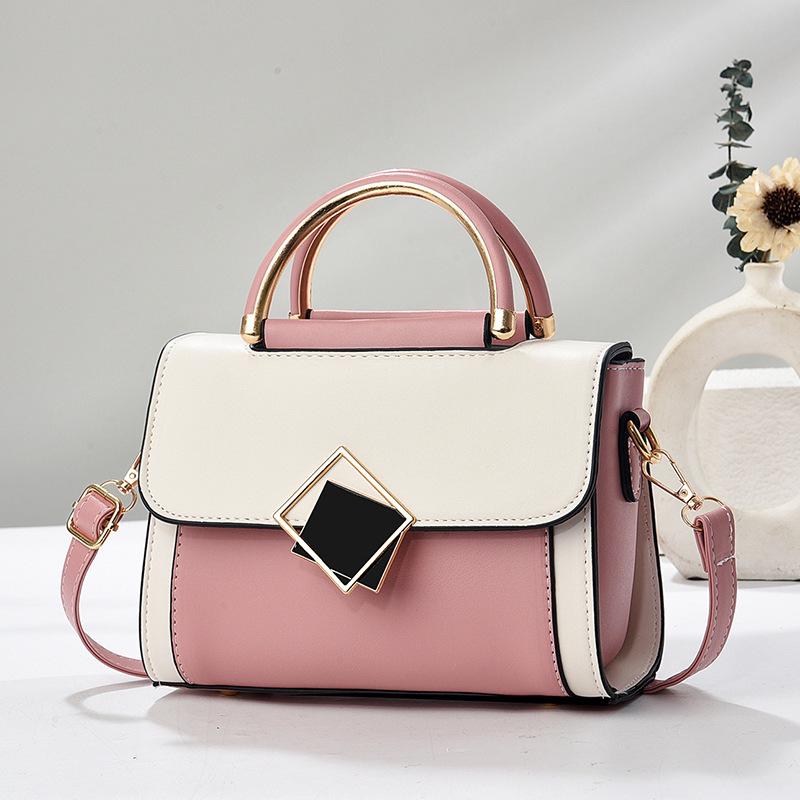 Geantă de mână mică pătrată cu blocuri de culoare pentru femei - Modă 2025 Geantă crossbody și de umăr