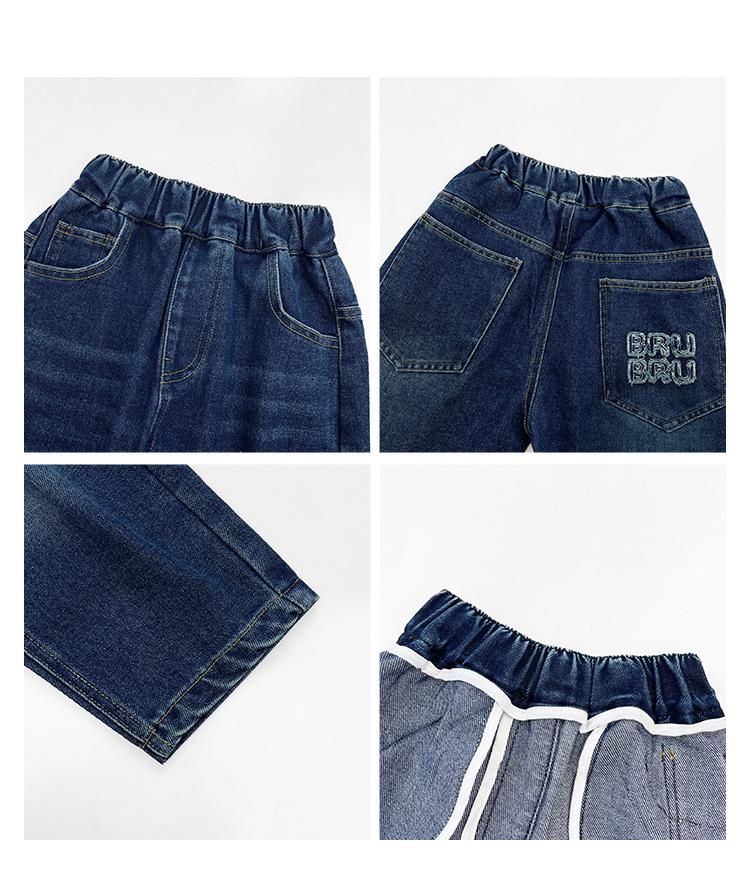 Blugi moi versatili pentru băieți 2024: Pantaloni lungi coreeni eleganti de primăvară și toamnă pentru copii