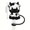 10Pcs Cow Straw Tips Cover, Straw Covers Cap For Tumblers, Cartoon Cow Reusable Drinking Straw Toppers, Drinking Straw Plugs, Kitchen Accessaries