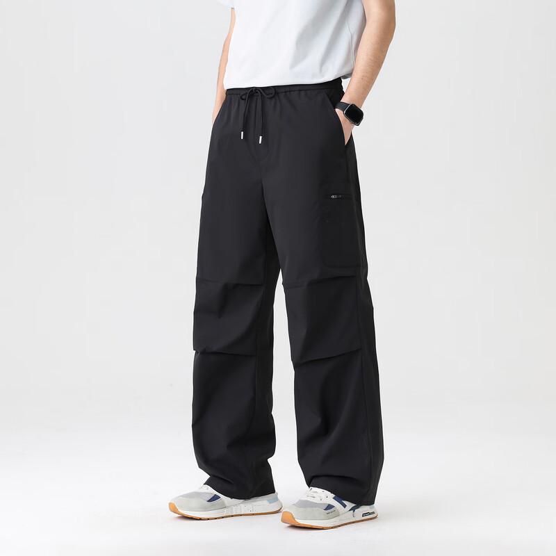 JOW Men's Casual Wear-Resistant Wide-Leg Cargo Pants
