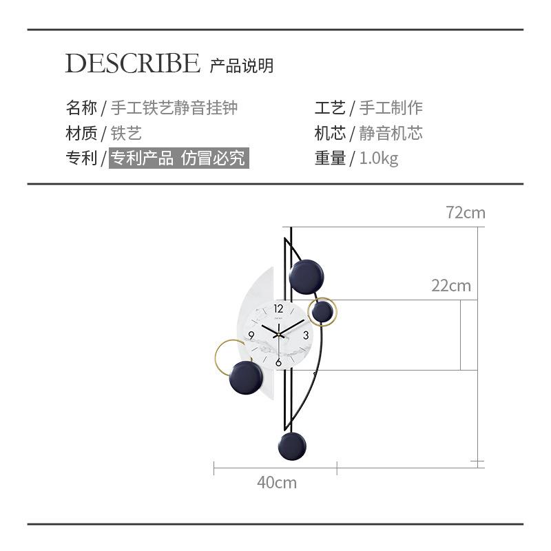 Metal Light Luxury Wall Clock Home Living Room Tv Wall Watch Hotel Lobby Decoration Pendant Nordic Mute Quartz Large Clock Watch