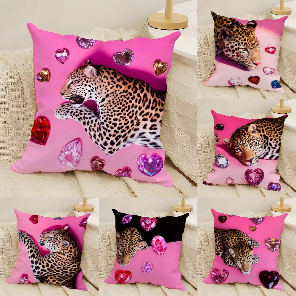 Naturally Beautiful Wild Leopard 1 Pillow Case Linen Pillow Case Sofa Home Decor Cushion Cover Cushion Cove