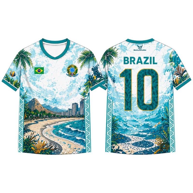 3D Print Football T-shirt Quick Dry And Breathable Sport Uniform Tee
