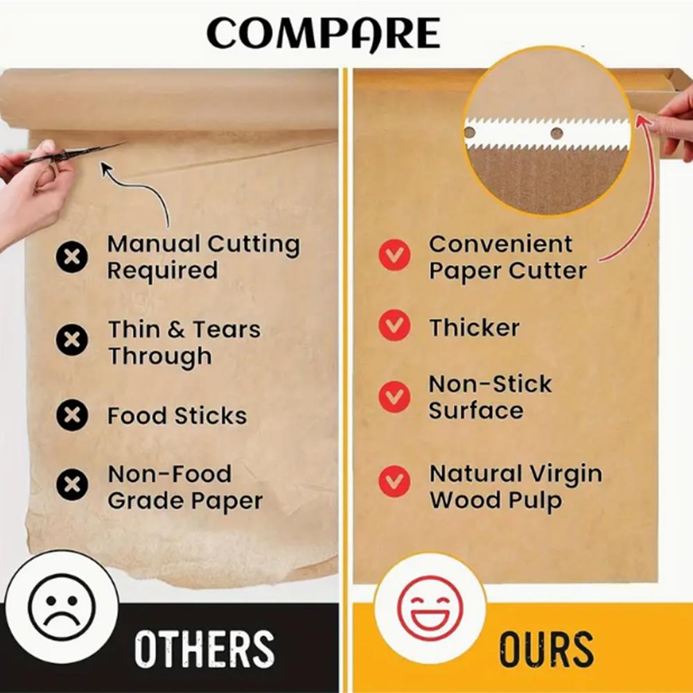 Rectangular Parchment Baking Paper, Silicone Greaseproof Paper, Barbecue & Steamer Paper