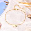 Bohemia A-Z Letter Initial Anklet for Women Gold Color Heart Alphabet Ankle Bracelet Beach Party Travel Fashion Foot Jewelry