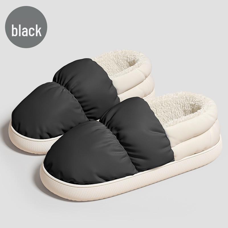 

Men s & Women s Waterproof Non-Slip Plush Slippers - Warm Cotton for Indoor Use, Plus Sizes Available for Autumn and Winter 48-49 fits 47-48