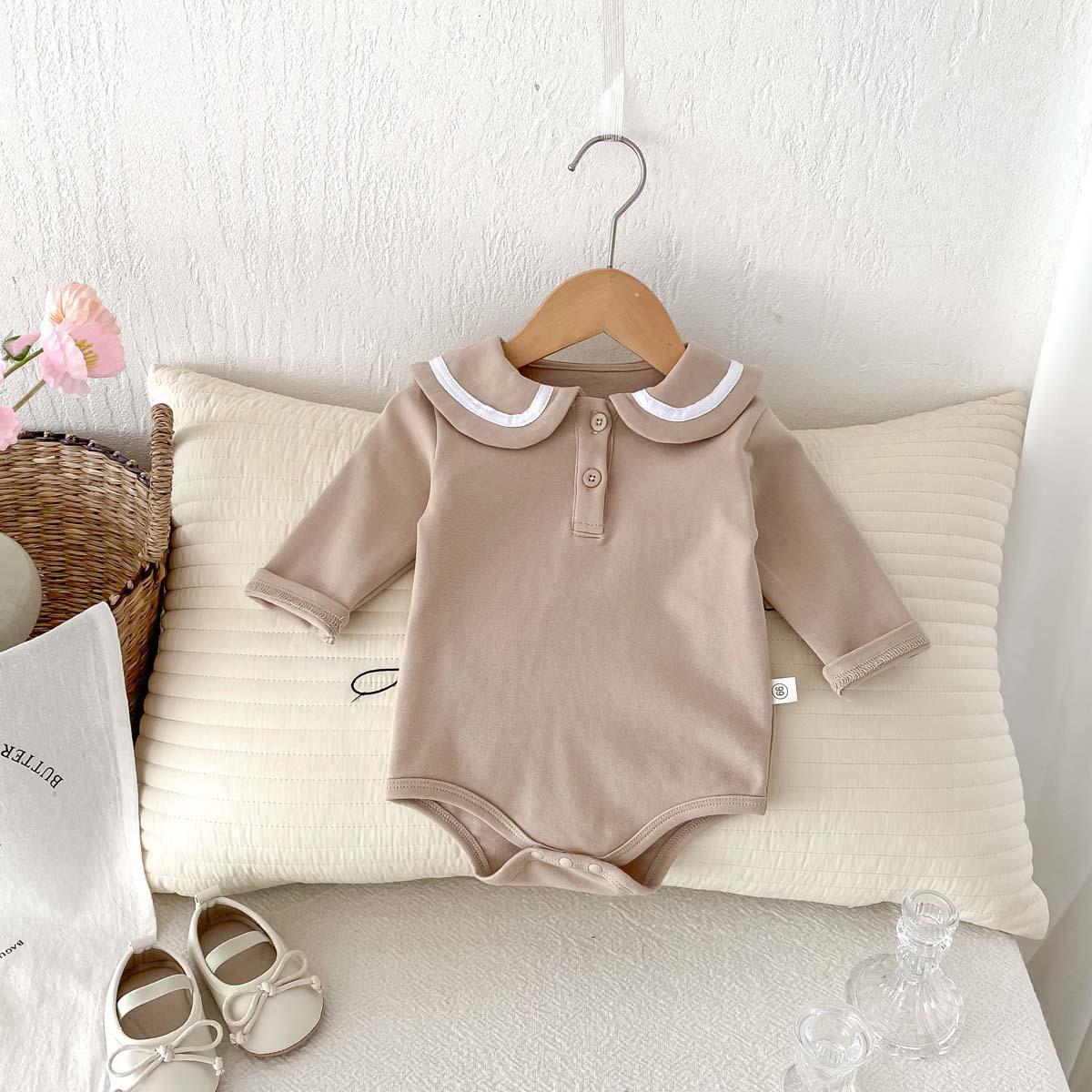 

Унисекс Детский Осенний Боди с Кукольным Воротником – С Длинным Рукавом, Флисовый Комбинезон для Тепла 90cm