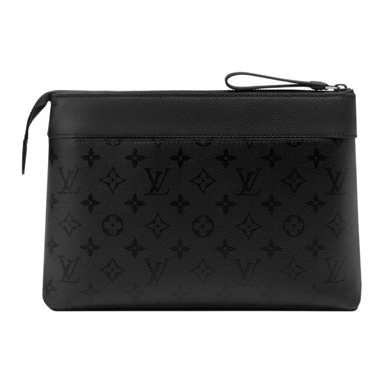 Louis Vuitton Pochette Voyage Souple Black Monogram Midnight Canvas Men Pouches M26741
