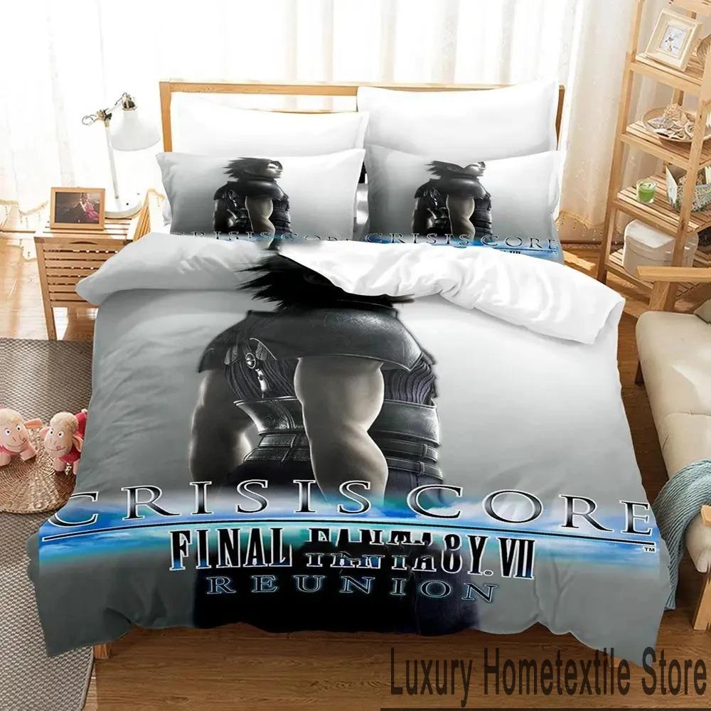 3D Print Game Crisis Core Final Fantasy VII Bedding Set Boys Girls Twin Queen King Size Duvet Cover Pillowcase Bed Boys Adult