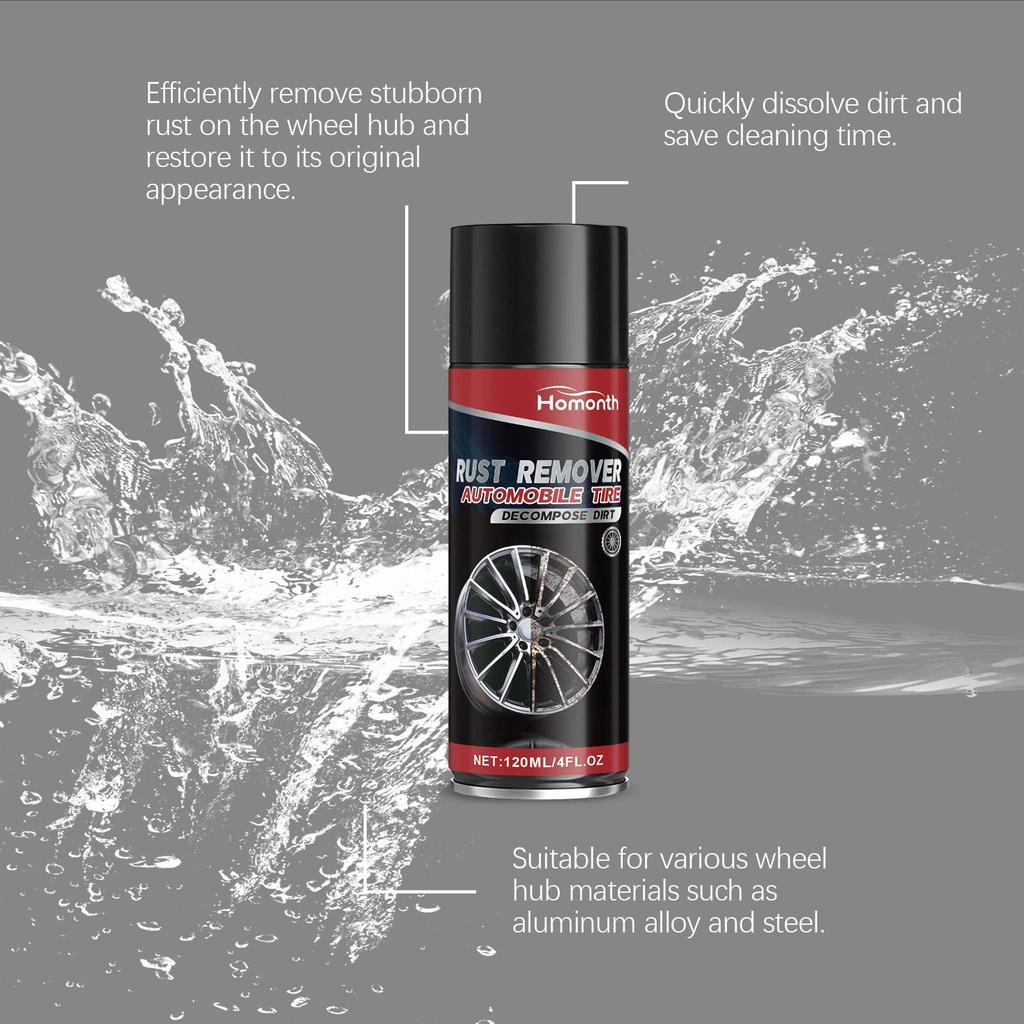 120ml  Homonth Car Tire Rust Remover Clean Rust Remover Stain Remover Retread Tire Rust Cleaner