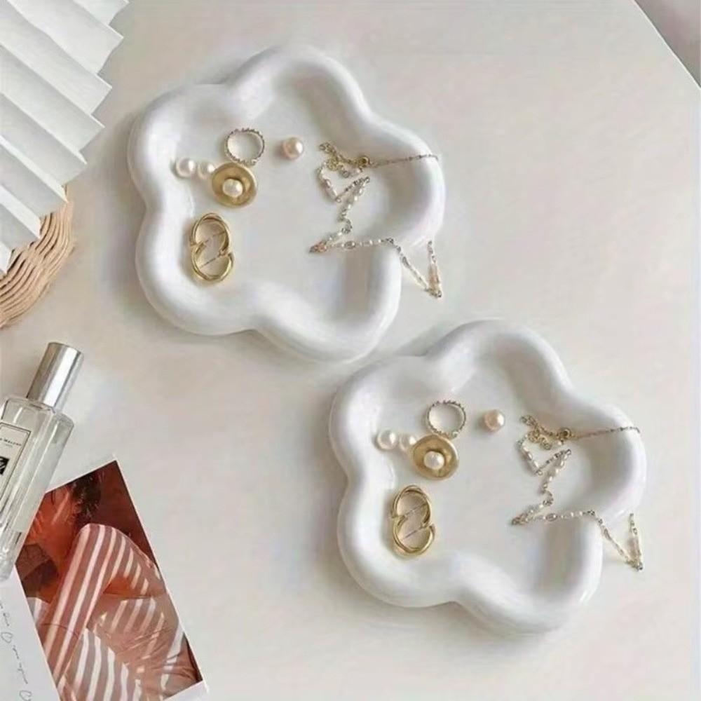 Flower Shaped Storage Plate Multi-functional Jewelry Display Plate Watches/Keys Storage