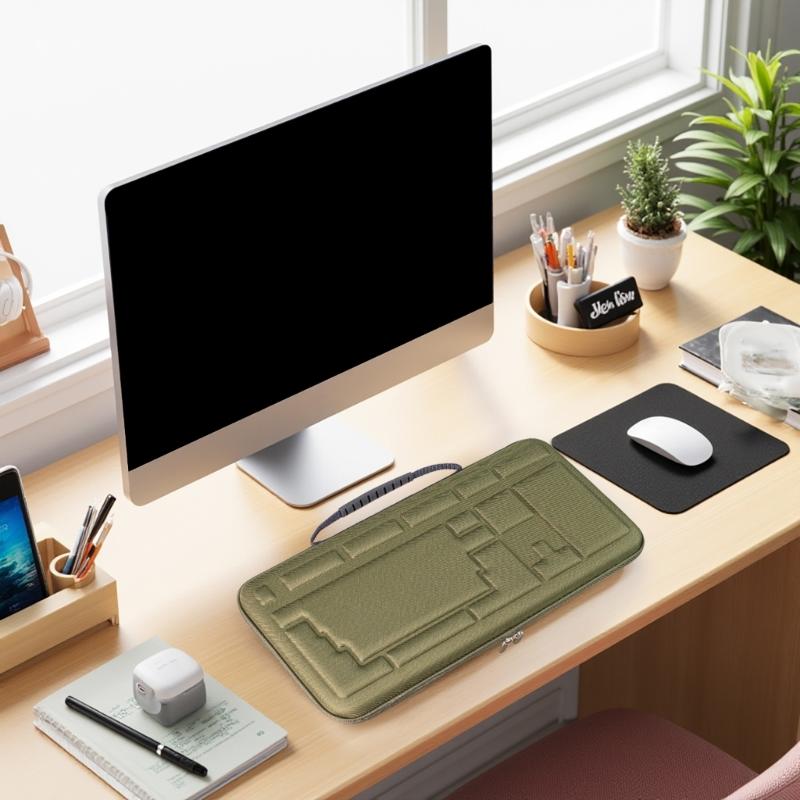 Heavy Duty Travel Dustproof Case Shockproof Portable Storage Bag Replacement for 84 Keys Mechanical Keyboard Accessories