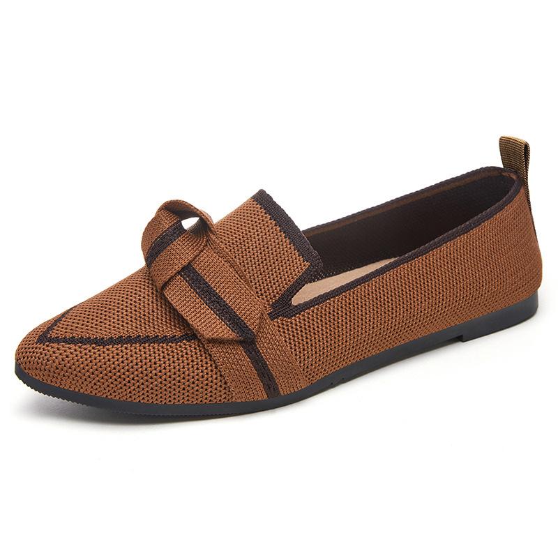 Women's Shoes Summer New Breathable Casual Shoes Mom Shoes Slip-on Pointed Toe Shoes