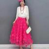 2026 High Waist Floral Mesh A-Line Fairy Skirt for Women