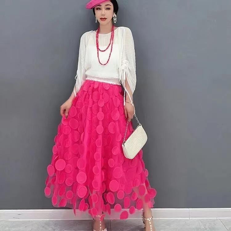 2026 High Waist Floral Mesh A-Line Fairy Skirt for Women