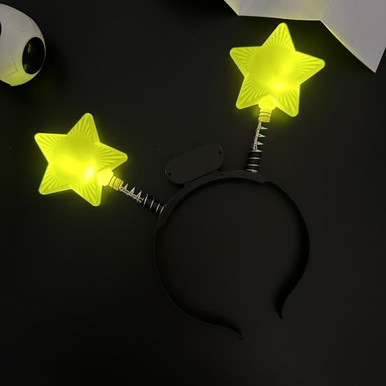 Luminous Headband Flashing Glow Hairhoop Light Up Hairband Star 3 Modes Cosplay Glowing Prop for Weddings Parties Holidays Dance Adults Kids