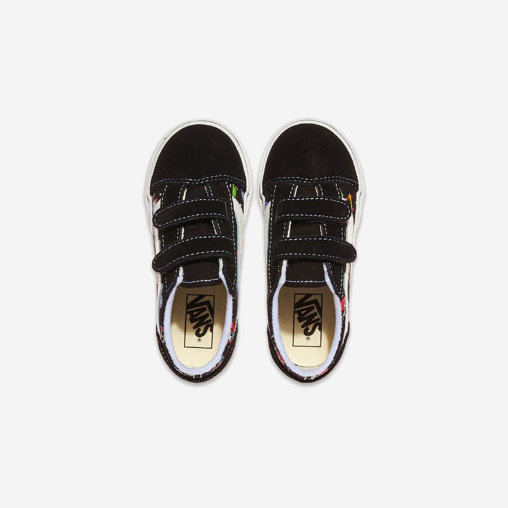 [Vans] Toddler Old Skool Velcro Glow Bones [VN000VB2BP7-GLOW BONES BLACK/TRUE WHITE]