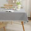 Französische Creme Baumwolle Leinen Tischdecke Waffelstruktur Rechteckig Esstischdecke Quastenrand Waschbar Bauernhaus Küche Couchtisch Abdeckung Dekoration