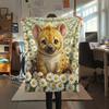 1Pc Cartoon Print Flannel Blanket, High Quality Comfortable for All Seasons, Home Decor, Warmth and Comfort, Perfect for Christmas Birthday Gift