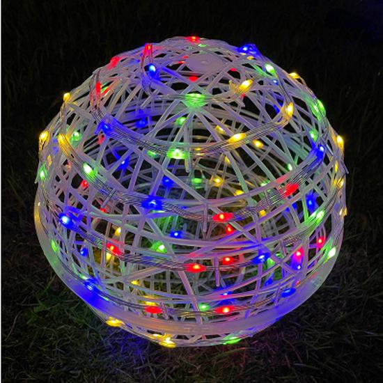 

Waterproof Solar Rattan Ball String Lights for Outdoor Trees and Courtyard Decoration 20CM Diameter [Solar Remote Control]