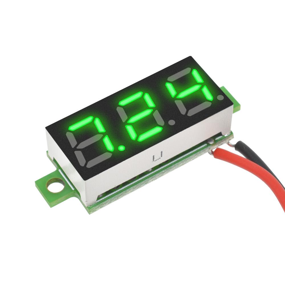 3-Digit Digital Voltmeter 0.28" 2-Wires Voltage Meter DC 3.7-30V Volt Instrument Tool LED Voltage Monitor for Motorcycle Car DIY