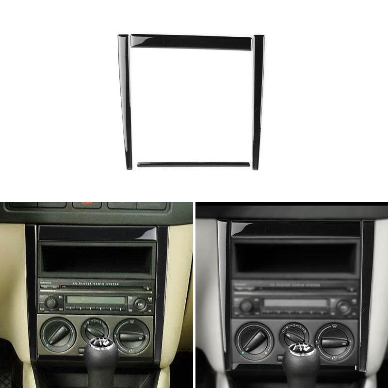 For VW Golf 4 Jetta Bora MK4 R32 GTI 1999-2004 Center Control CD AC Air Conditioner Radio Panel Frame Cover Trim Piano Black